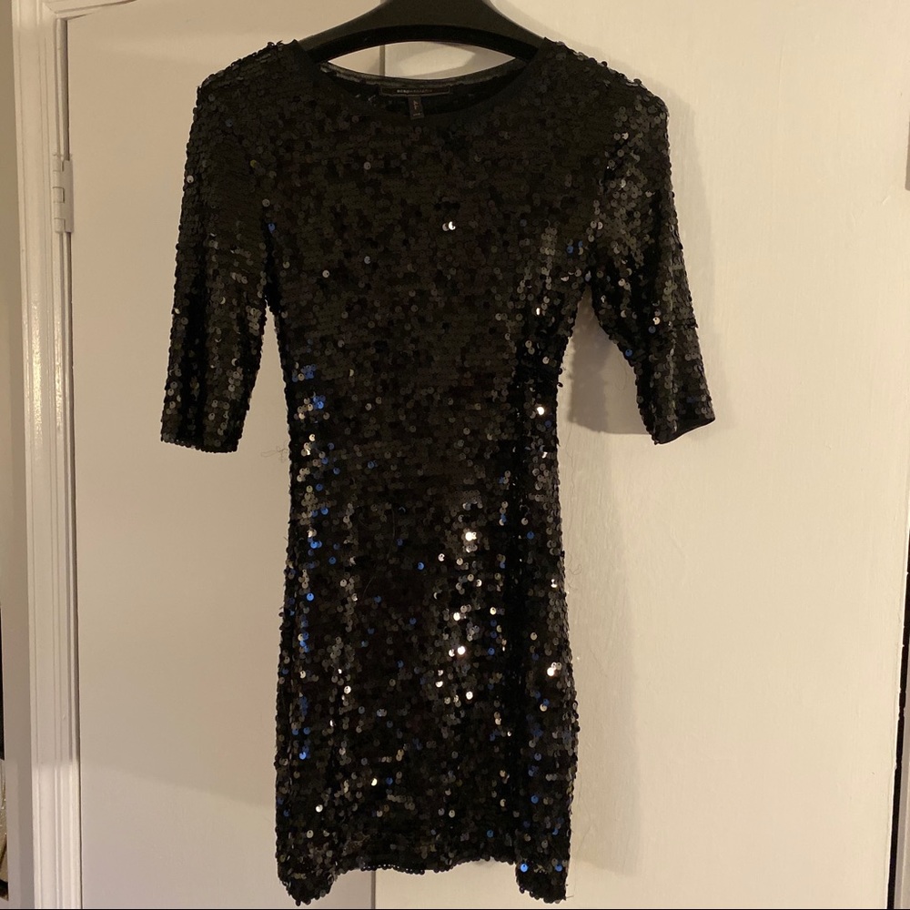 Black sequin mini dress